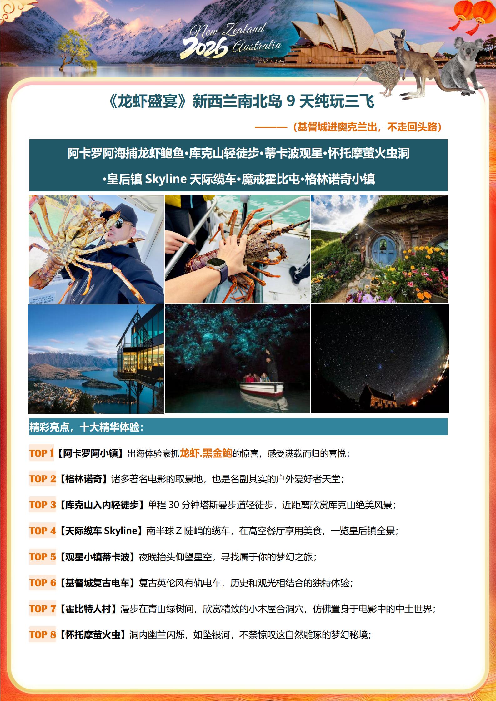 《龍蝦盛宴》新西蘭南北島9天三飛_02